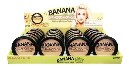 KLEANCOLOR - BANANA BRIGHTENING  FINISHING -PRESSEDPOWDER - DISPLAY 24PCS