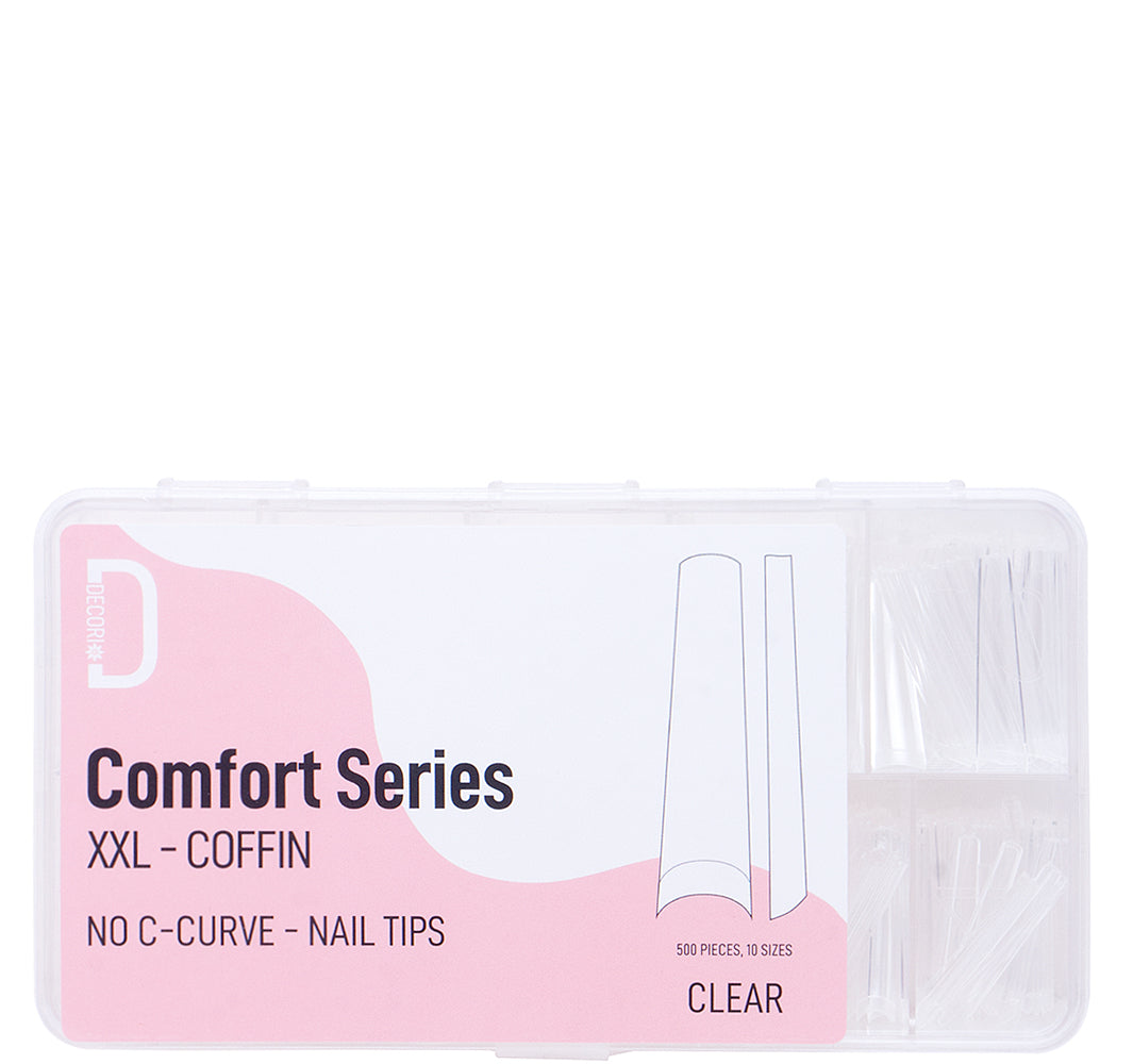 DECORI- COMFORT SERIES XXL COFFIN- NAIL TIPS- 1PC