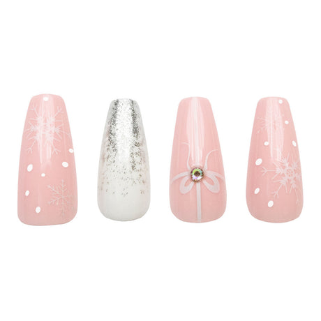 CALA- GLAM COUTURE - COFFIN SNOW FLAKES NAILS- 6PCS