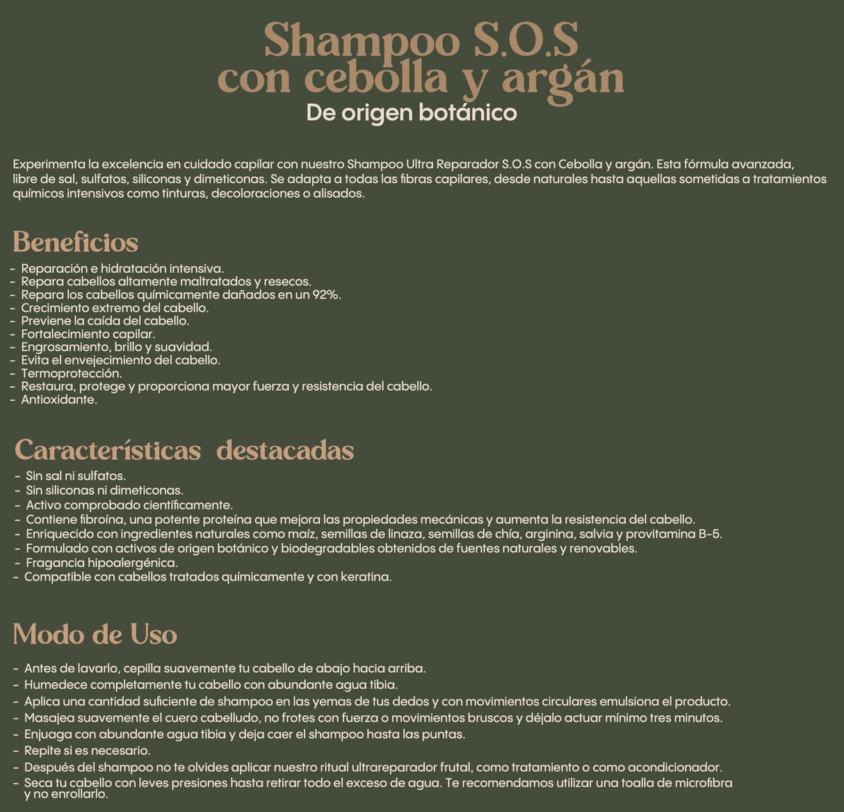 RITUAL BOTANICO - SHAMPOOING SOS CON CEBOLLA ET ARGAN 400ML (1PC)