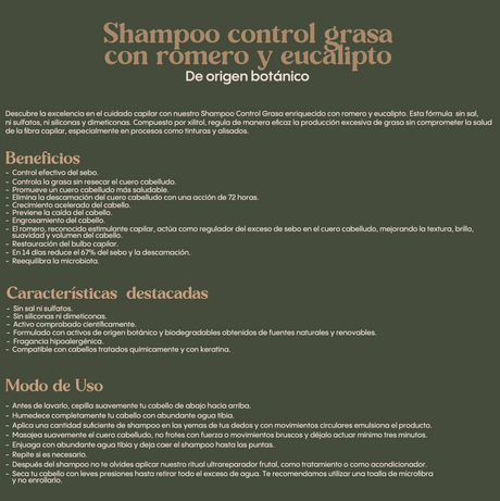RITUAL BOTANICO  - SHAMPOO CONTROL GRASA CON ROMERO Y EUCALIPTO 400ML (1PC)