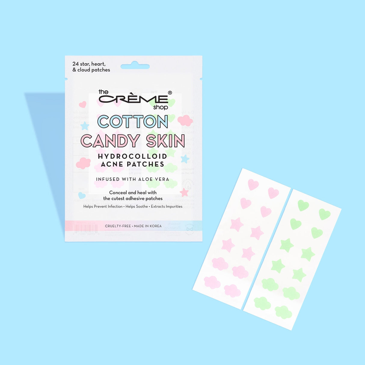 THE CREME SHOP - COTTON CANDY SKIN - HYDROCOLLOID ACNE PATCHES | ULTRA ALOE BOOST (6PC)