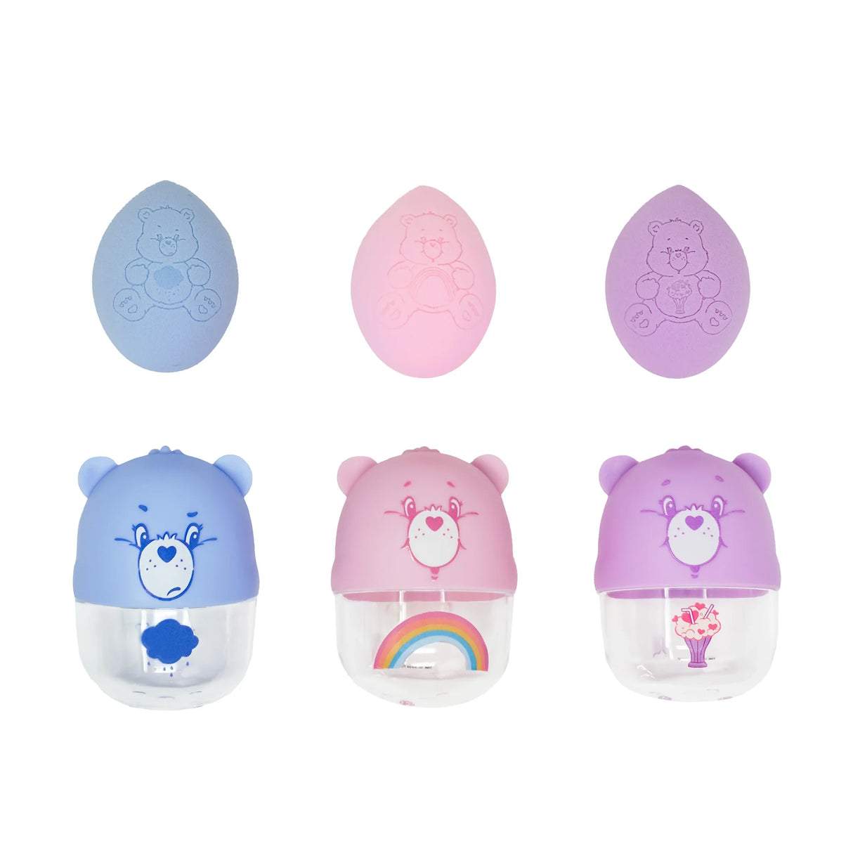 IMPRESSIONS VANITY- CARE BEARS- BEAUTY BLENDERS + TRAVEL CASE TRIO SET- 1PC