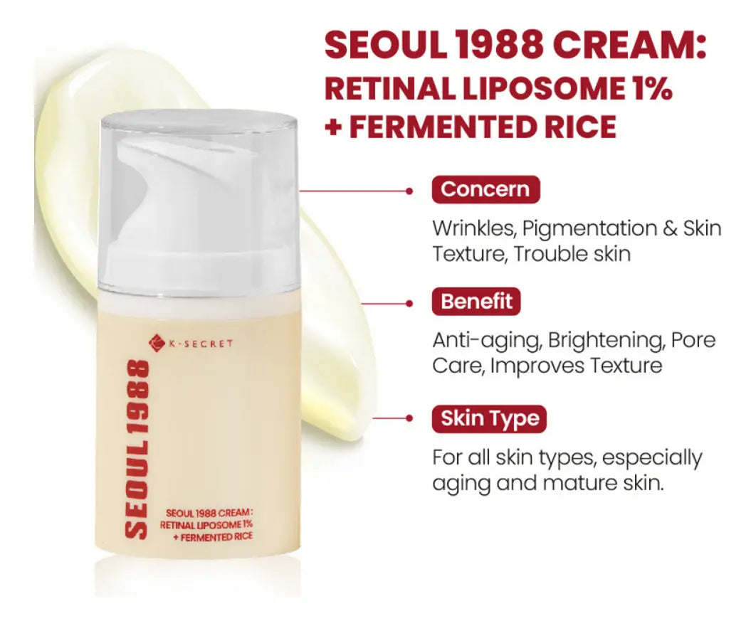 K-SECRET - SEOUL 1988 CREAM RETINAL LIPOSOME 1% + FERMENTED RICE - (1PC)