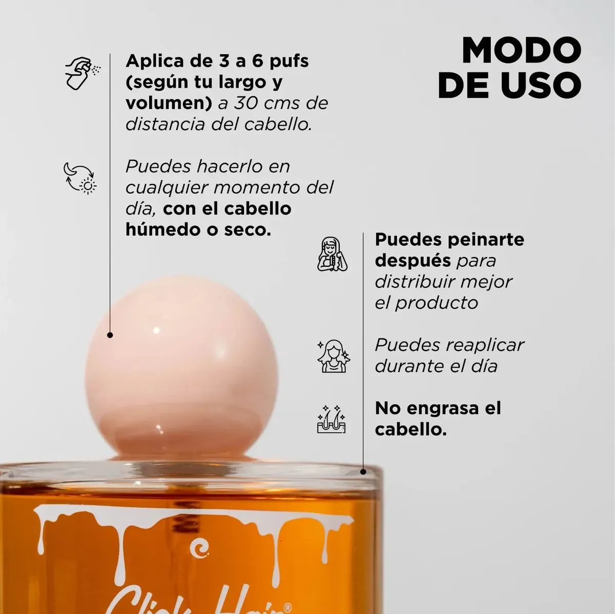 CLICK HAIR - PERFUME CAPILAR DE MIEL BRILLO INTENSO - (1PC)