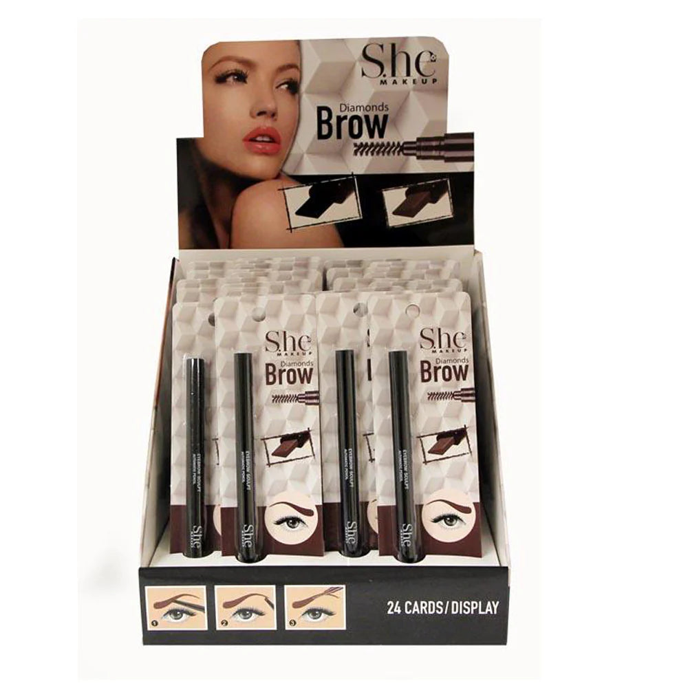 S.HE MAKEUP- DIAMONDS BROW- BROWN - 24 (PC)