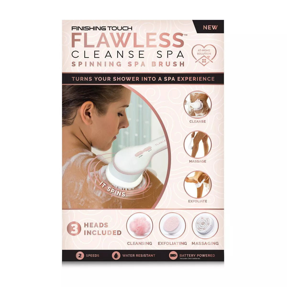 FLAWLESS- CLEANSE SPA- SPINNING SPA BRUSH- 1PC