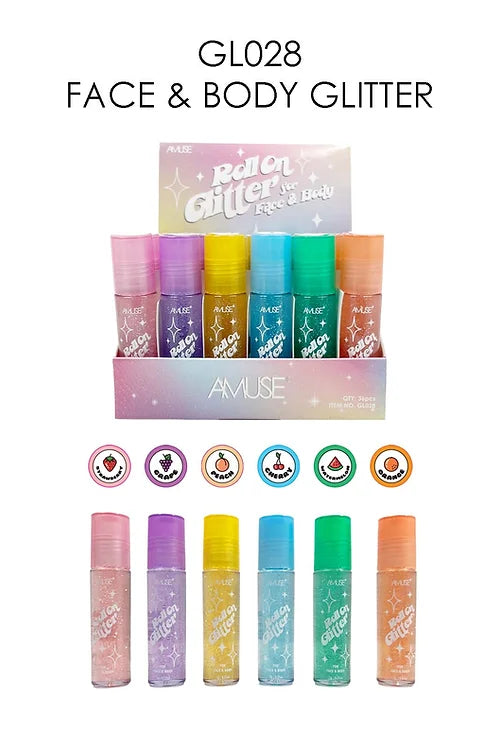 AMUSE- FACE AND BODY- ROLL ON GLITTER-36PCS