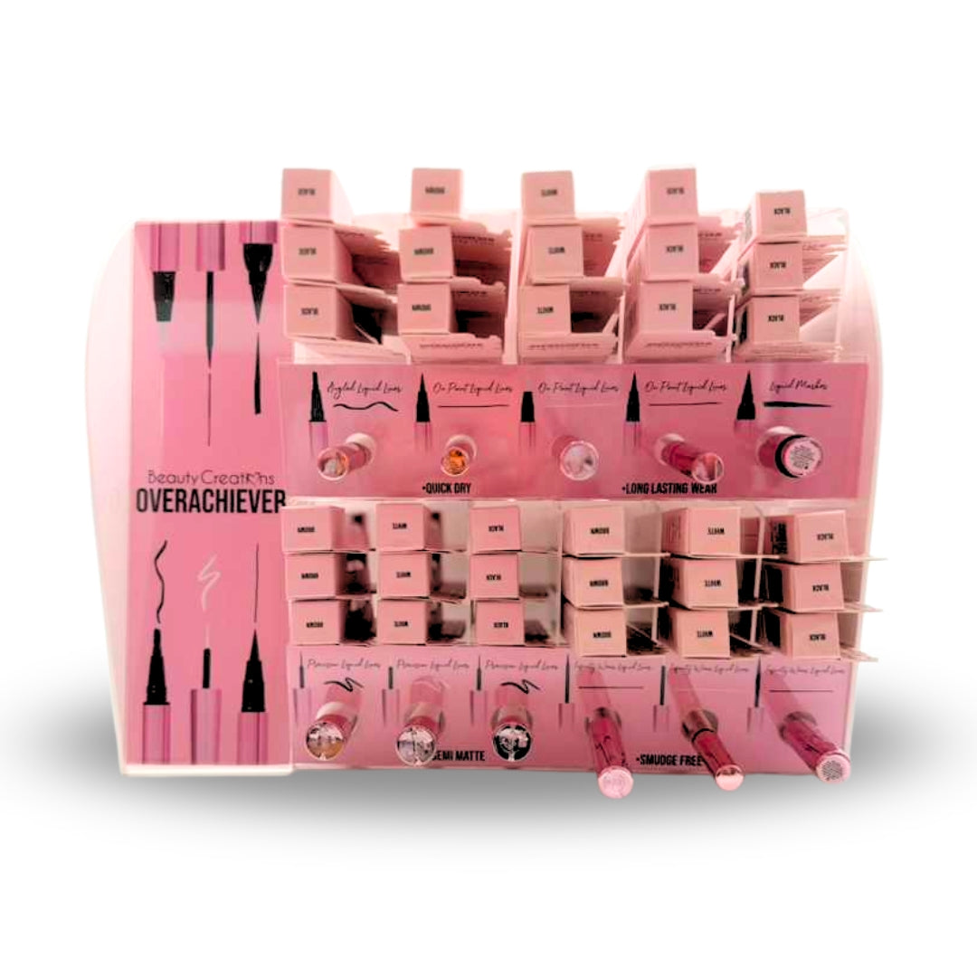 BEAUTY CREATIONS - OVERACHIEVER DISPLAY - (6PCS OF EACH OF 11 DIFFERENT STYLES +  FREE TESTERS) - (1PC)