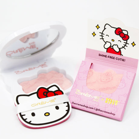 PAPIER BUVARD MATIFIANT HELLO KITTY + COMPACT MIROIR