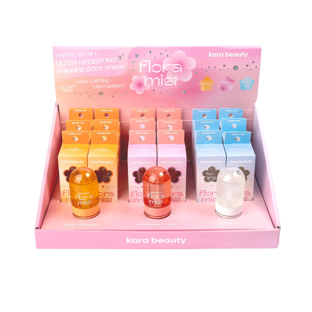 KARA BEAUTY- FLORA MIST- SHIMMER BODY SPRAY- 18PCS