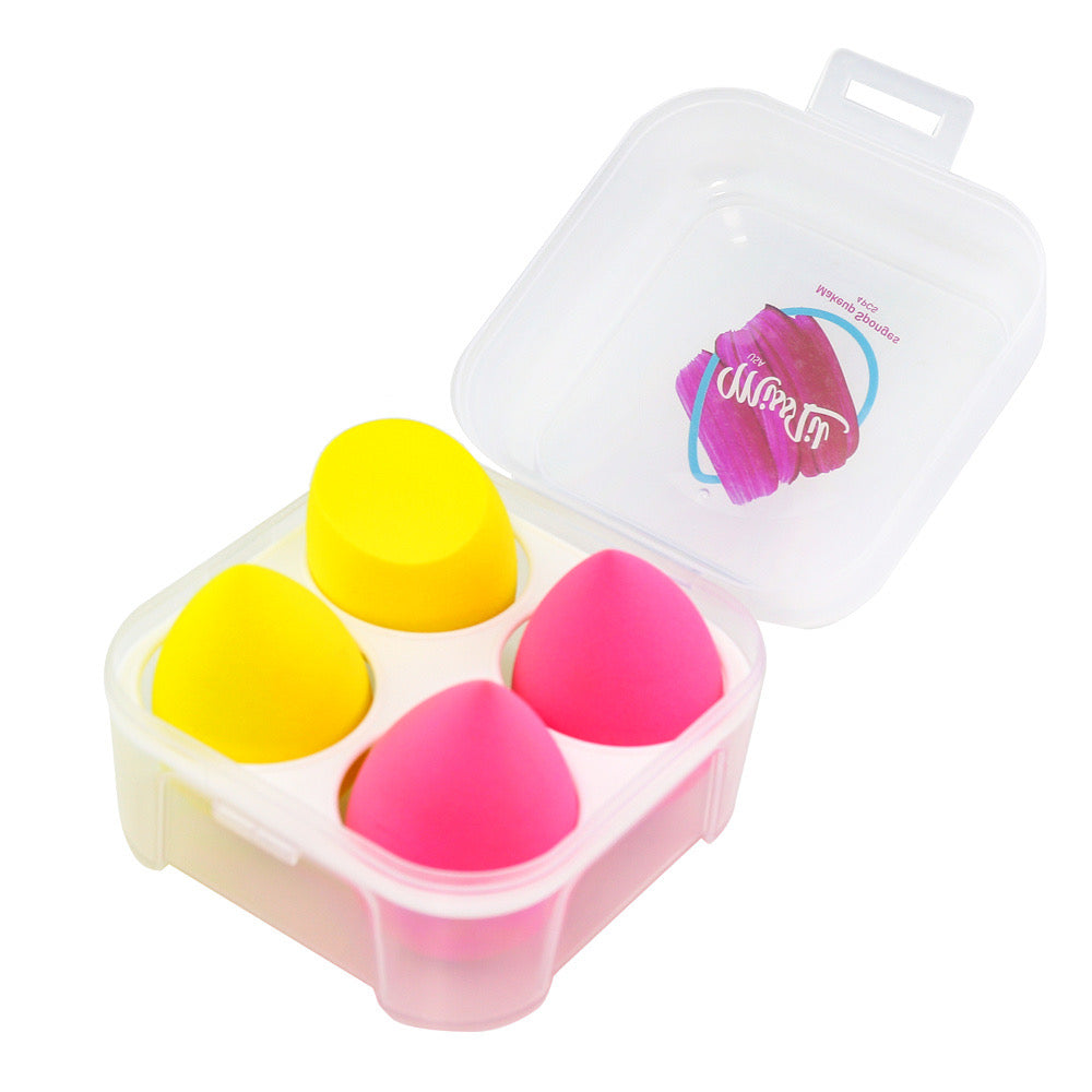 4Pcs Beauty Egg Box Makeup Sponge Set Dry Wet Dual-use Makeup