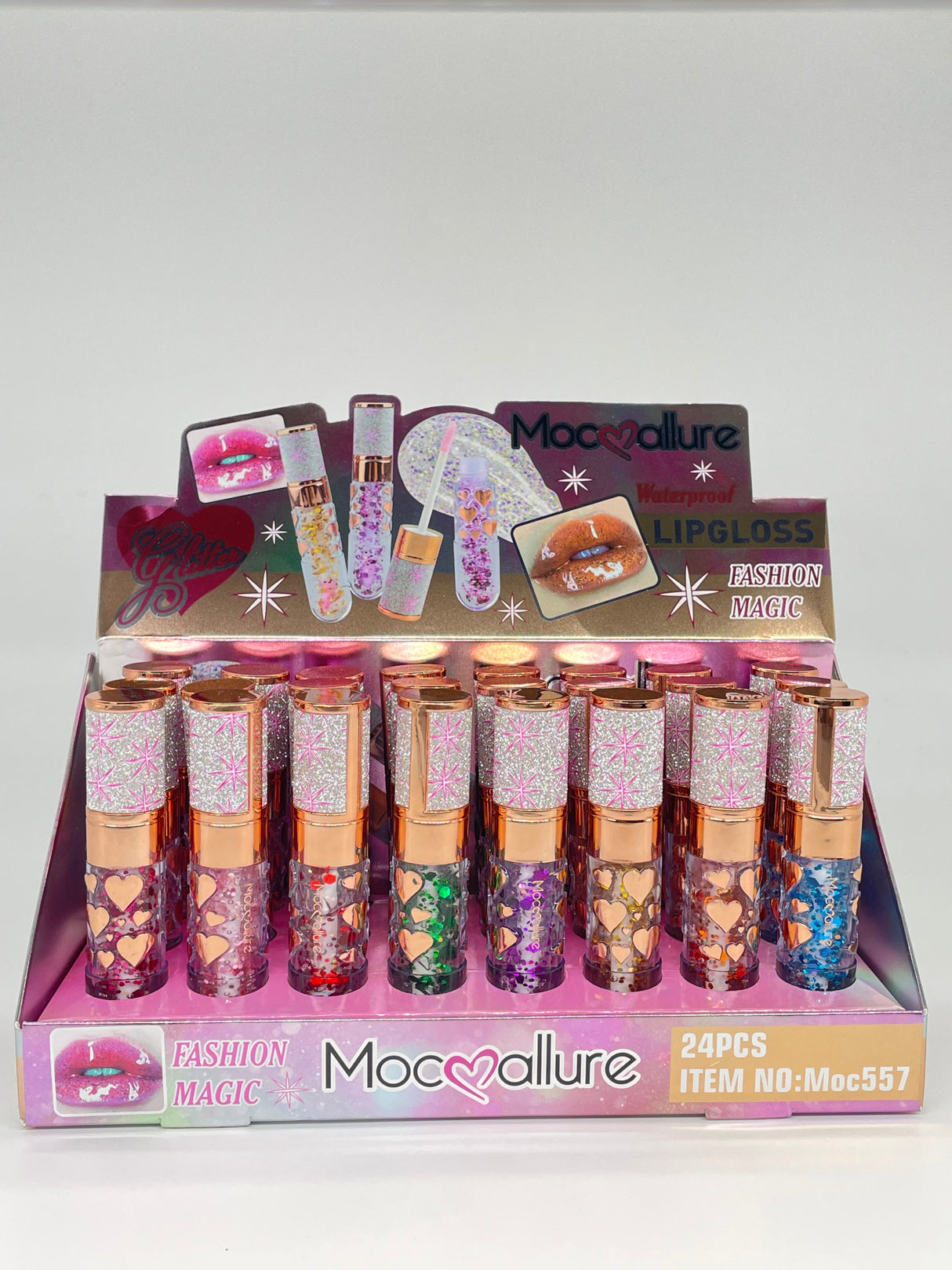 MOC ALLURE- FASHION MAGIC- BRILLO DE LABIOS GLITTER- 24PCS