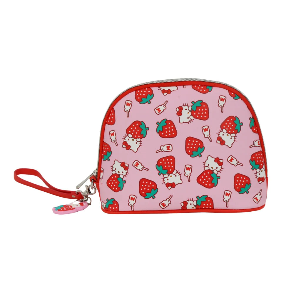 IMPRESSIONS VANITY - HELLO KITTY STRAWBERRIES COSMETIC ARCH BAG WRISTLET - (1PC)