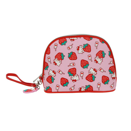 IMPRESSIONS VANITY - HELLO KITTY STRAWBERRIES COSMETIC ARCH BAG WRISTLET - (1PC)