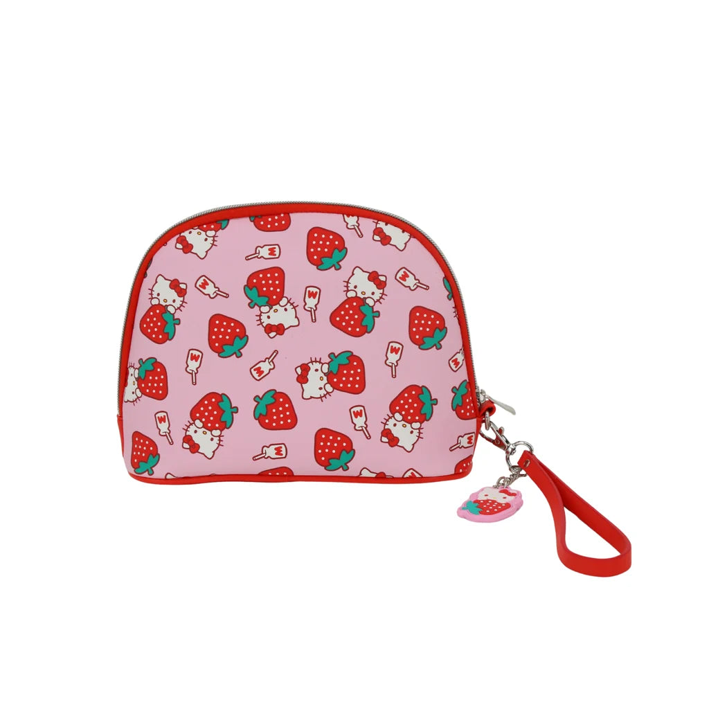 IMPRESSIONS VANITY - HELLO KITTY STRAWBERRIES COSMETIC ARCH BAG WRISTLET - (1PC)