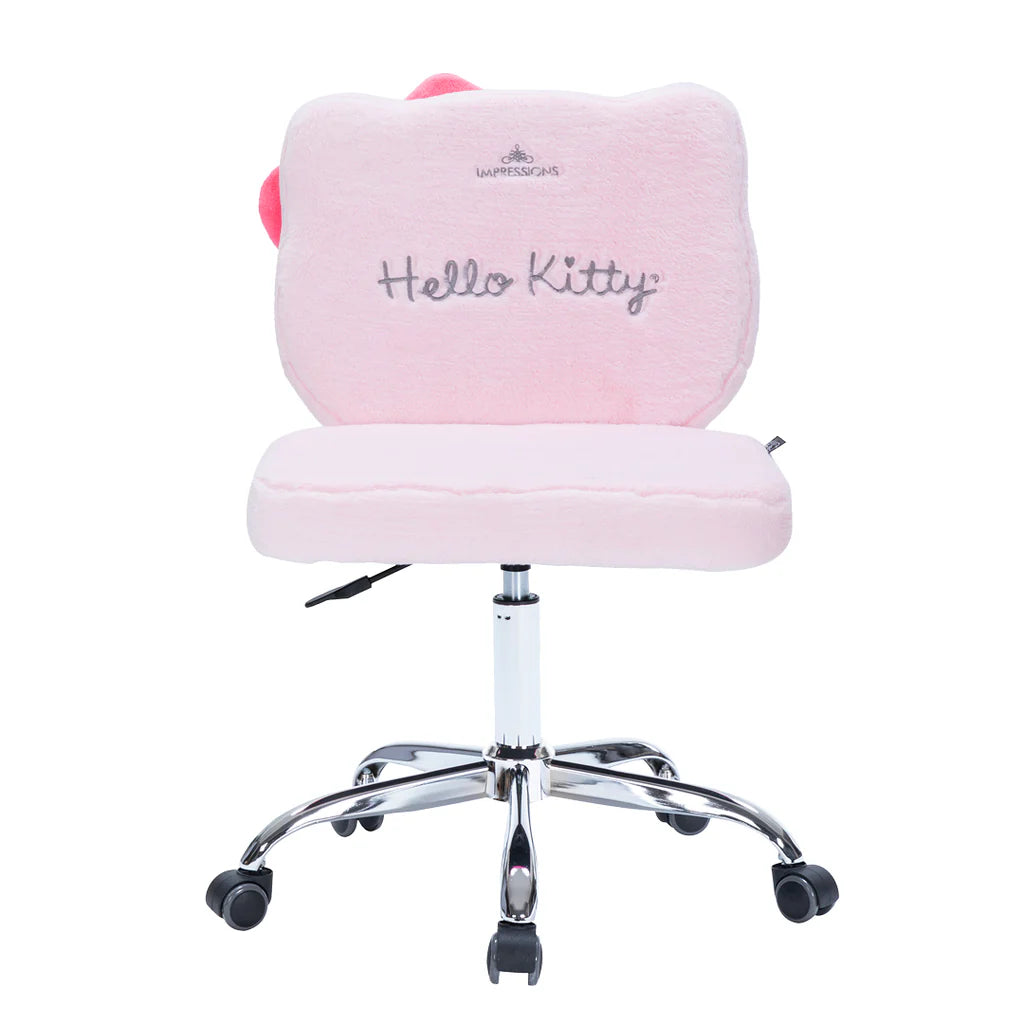 IMPRESSIONS VANITY - HELLO KITTY TEDDY FUR SWIVEL VANITY CHAIR PINK (1PC)