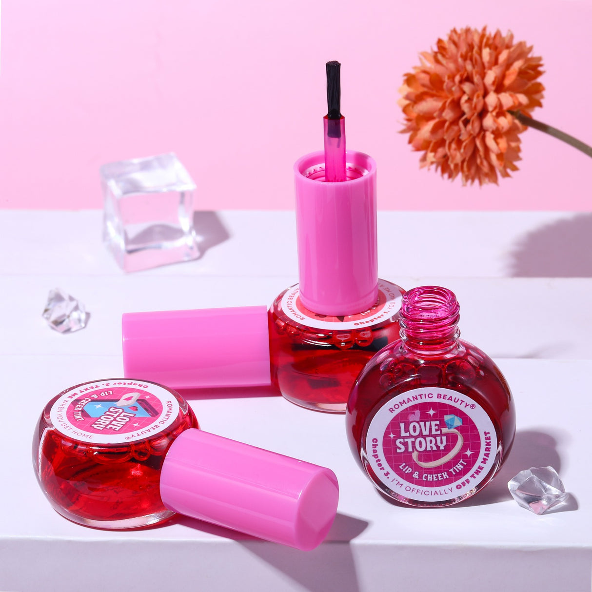 ROMANTIC BEAUTY - LOVE STORY - LIP & CHEEK TINT TRIO-1PC/SET