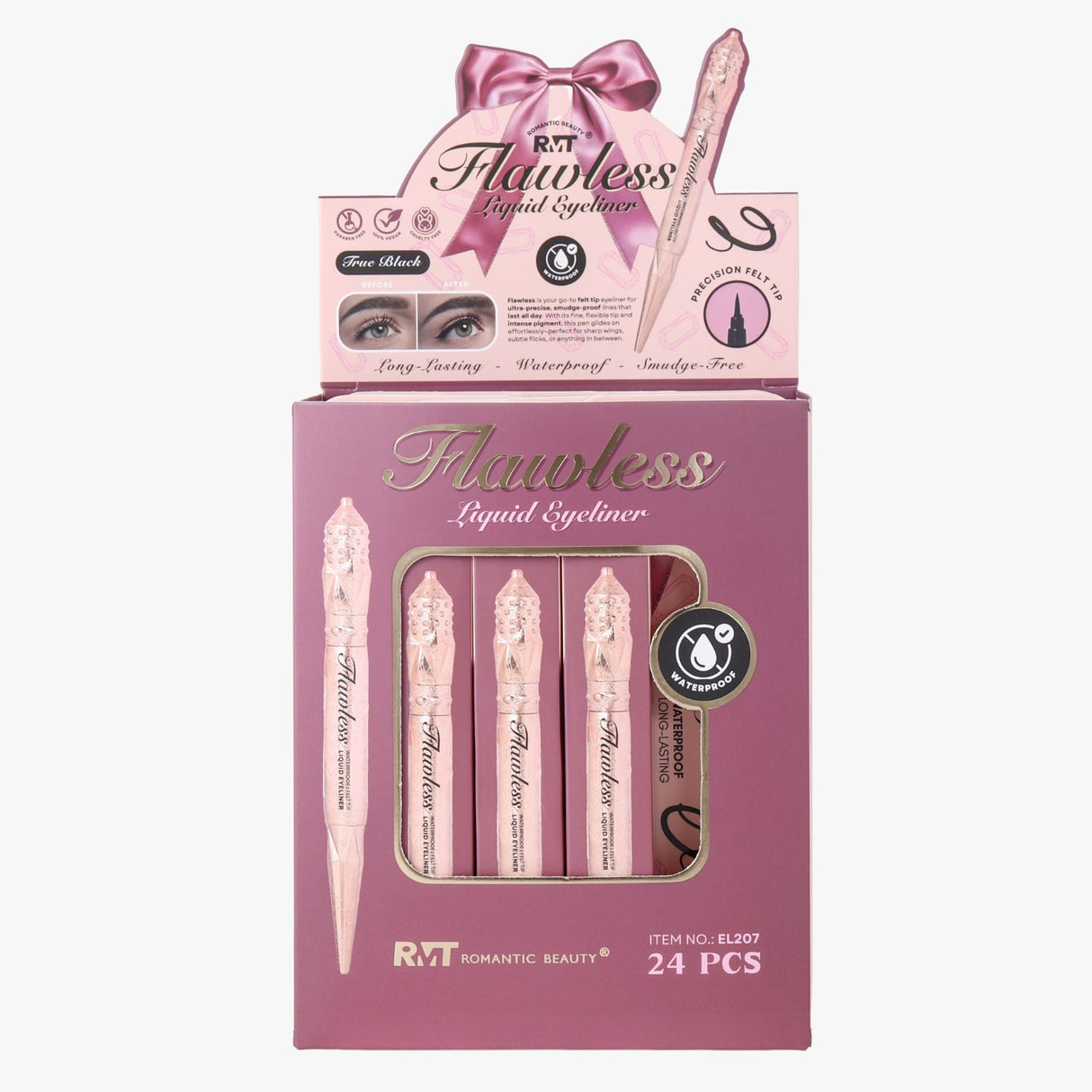 ROMANTIC BEAUTY - FLAWLESS - LIQUID EYELINER - DISPLAY(24PCS)