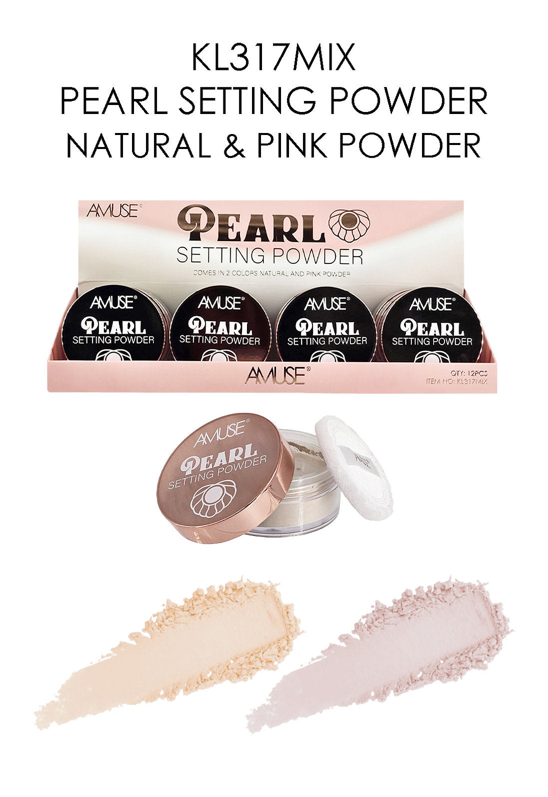 AMUSE- PEARL- SETTING POWDER- 12PCS