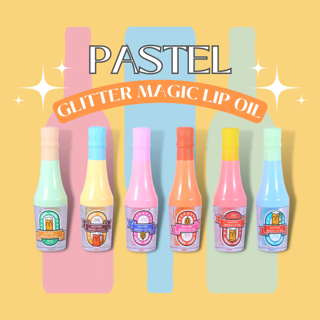 ROMANTIC BEAUTY- PASTEL- GLITTER MAGIC LIP OIL-24PCS