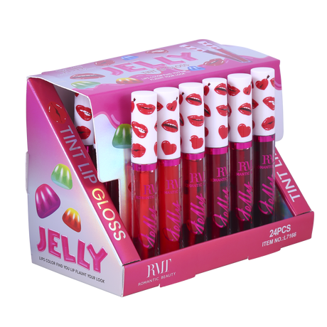ROMANTIC BEAUTY - JELLY TINT GLOSS (DISPLAY 6 COLORS + 4PC EA COLOR)