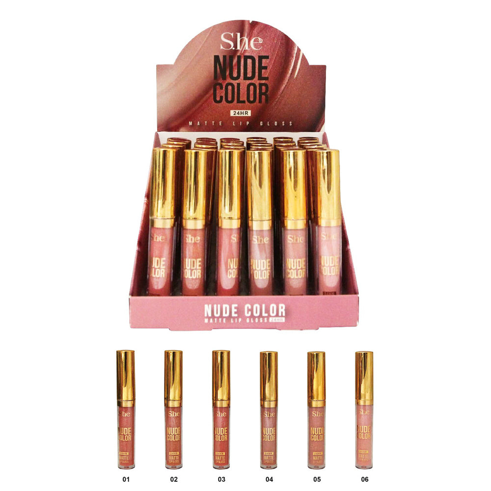 S.HE MAKEUP- NUDE COLOR- MATTE LIPSTICK- 36PCS