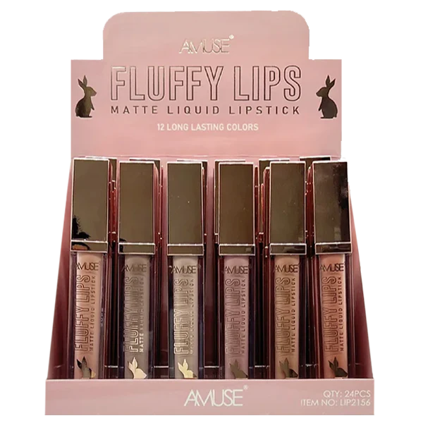 AMUSE - FLUFFY LIPS - MATTE LIQUID LIPSTICK - 12 LONG LASTING COLOR - DISPLAY(24PCS)