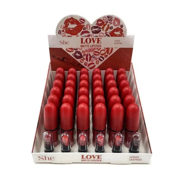 S.HE MAKEUP- LOVE- MATTE LIPSTICK- 36PCS