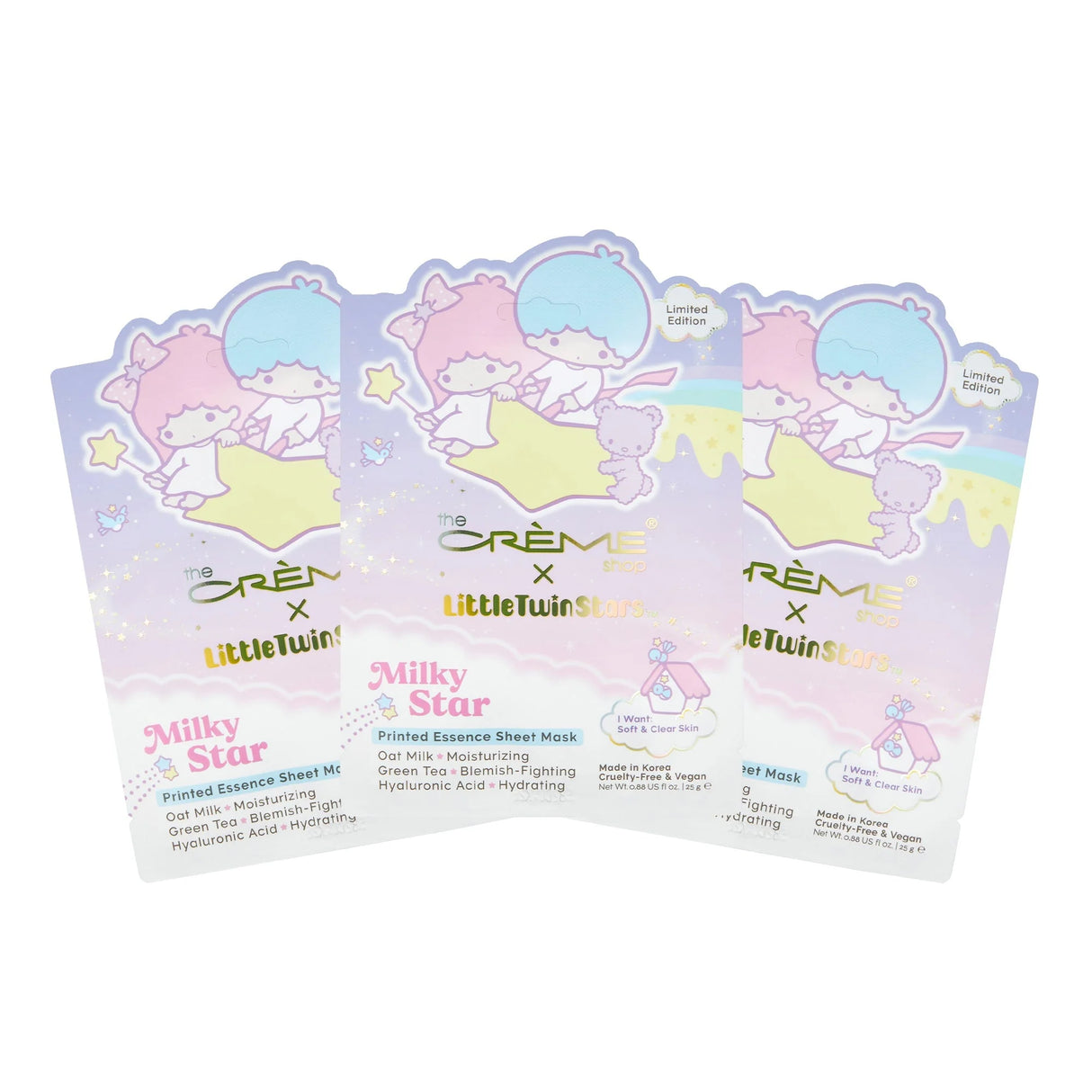 THE CREME SHOP- LITTLE TWINS STARS- MILKY STAR SHEET MASK- 3PCS PACK