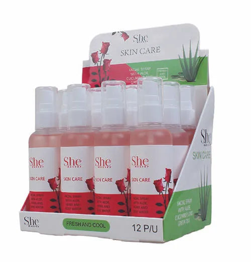 S.HE MAKEUP- FRESH AND COOL- ROSE WATER- 12PCS