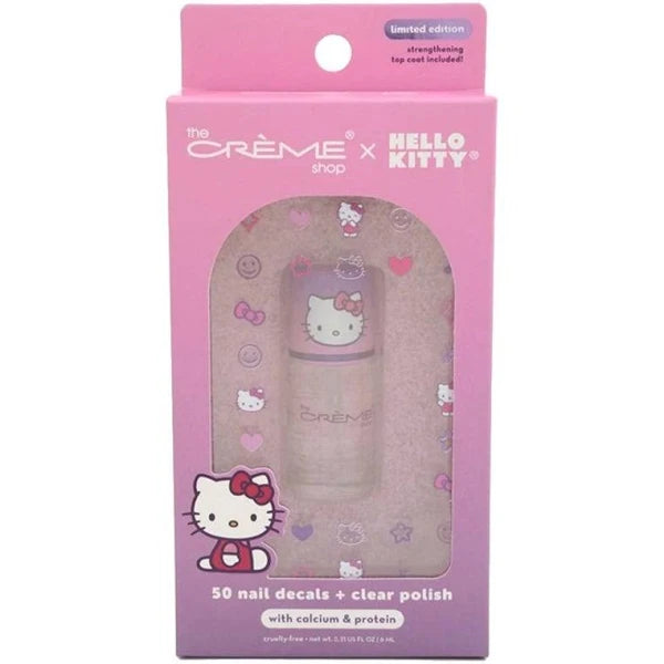 THE CREME SHOP- HELLO KITTY- 50 DECALS+ CLEAR POLISH- 1PC