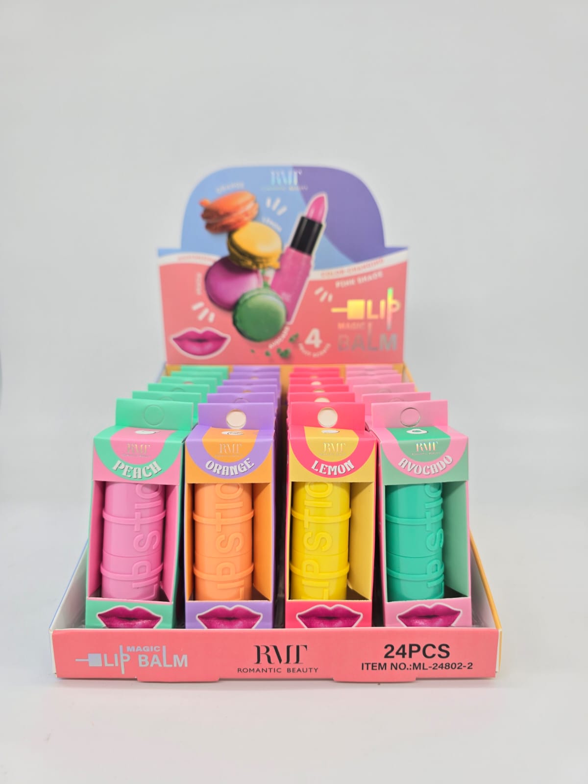 ROMANTIC BEAUTY- COLOR CHANGING MAGIC- LIPBALM- 24PCS