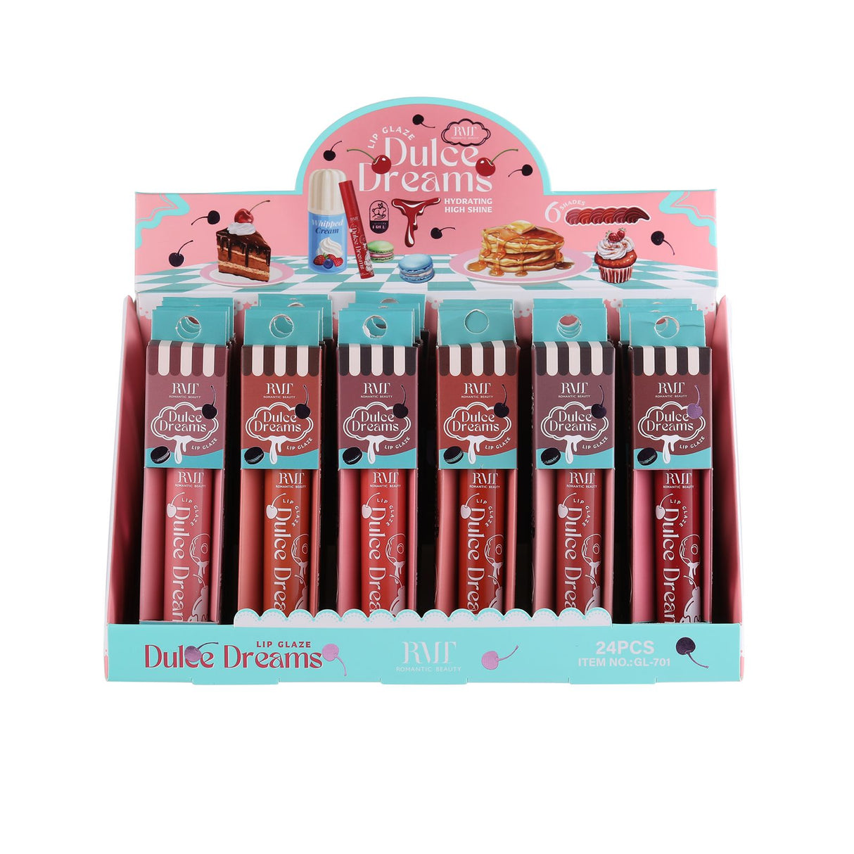 ROMANTIC BEAUTY- DULCE DREAMS- LIP GLAZE- 24PCS