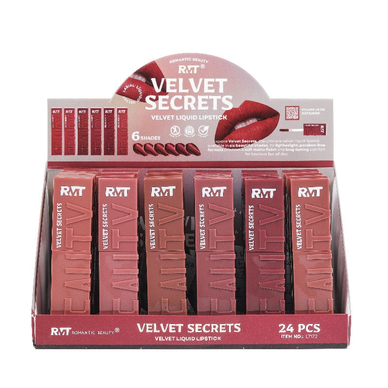 ROMANTIC BEAUTY - VELVET LIQUID LIPSTICK-DISPLAY 24PCS