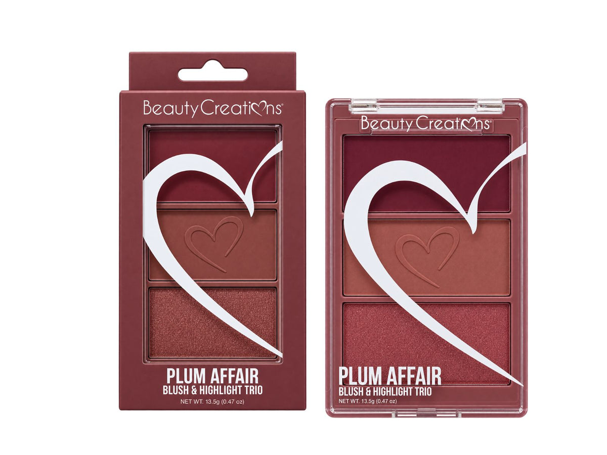 BEAUTY CREATIONS- PLUM AFFAIR  BLUSH & HIGHLIGHT TRIO  (1PC)