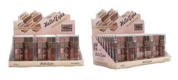 S.HE MAKEUP - HELLO!  EYES - 20 COLOR EYESHADOW PALETTE (24PCS)