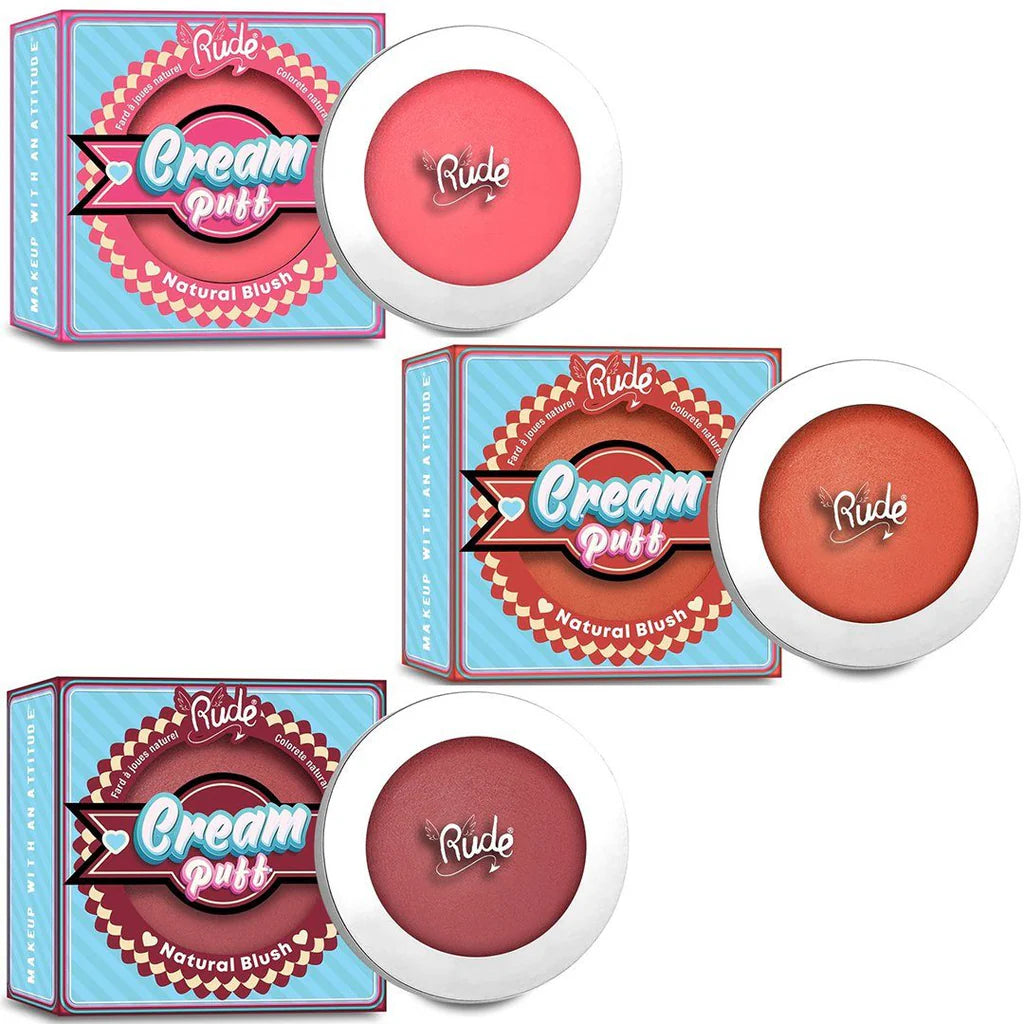 RUDE-CREAM PUF - NATURAL BLUSH- (1PC)