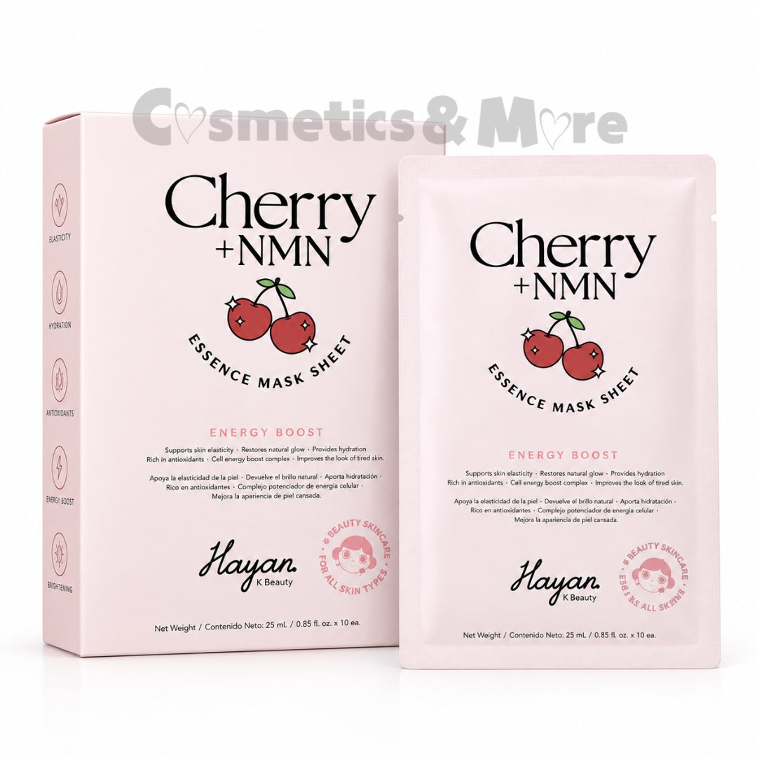 HAYAN K BEAUTY - CHERRY + NMN ESSENCE MASK SHEET - 1 PACK (10 PC SHEET MASK)