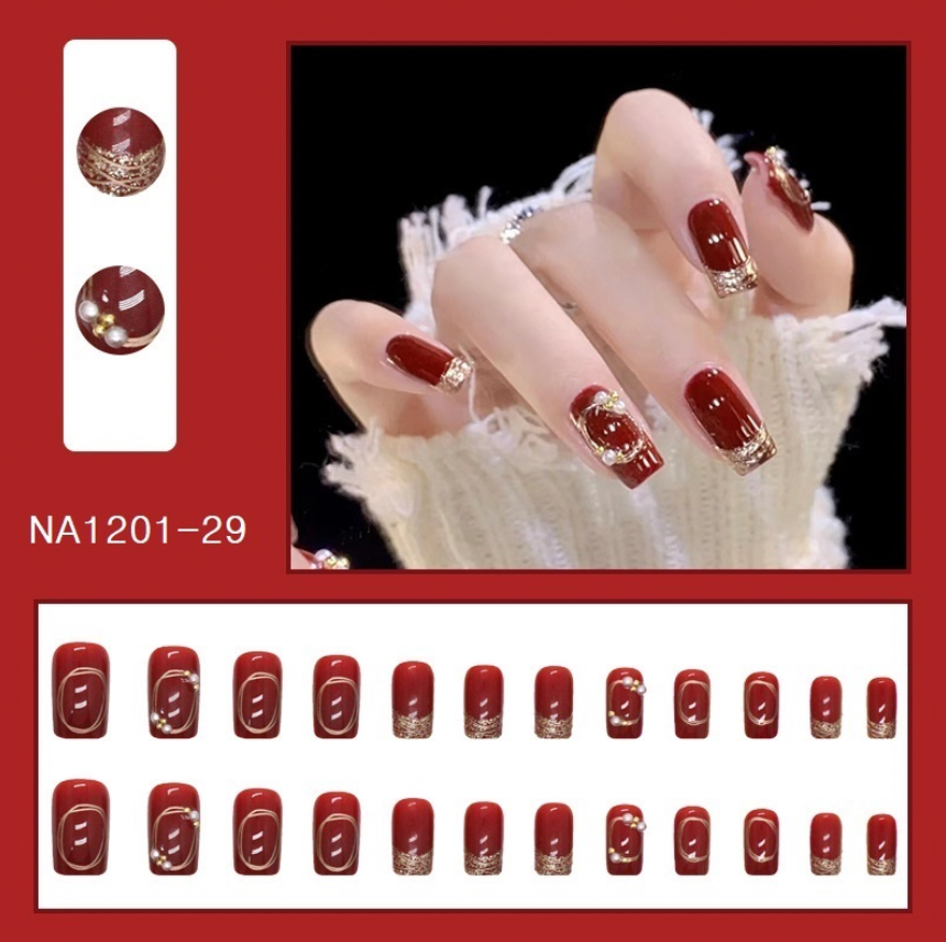 Maroon Motif Nail Art Ideas