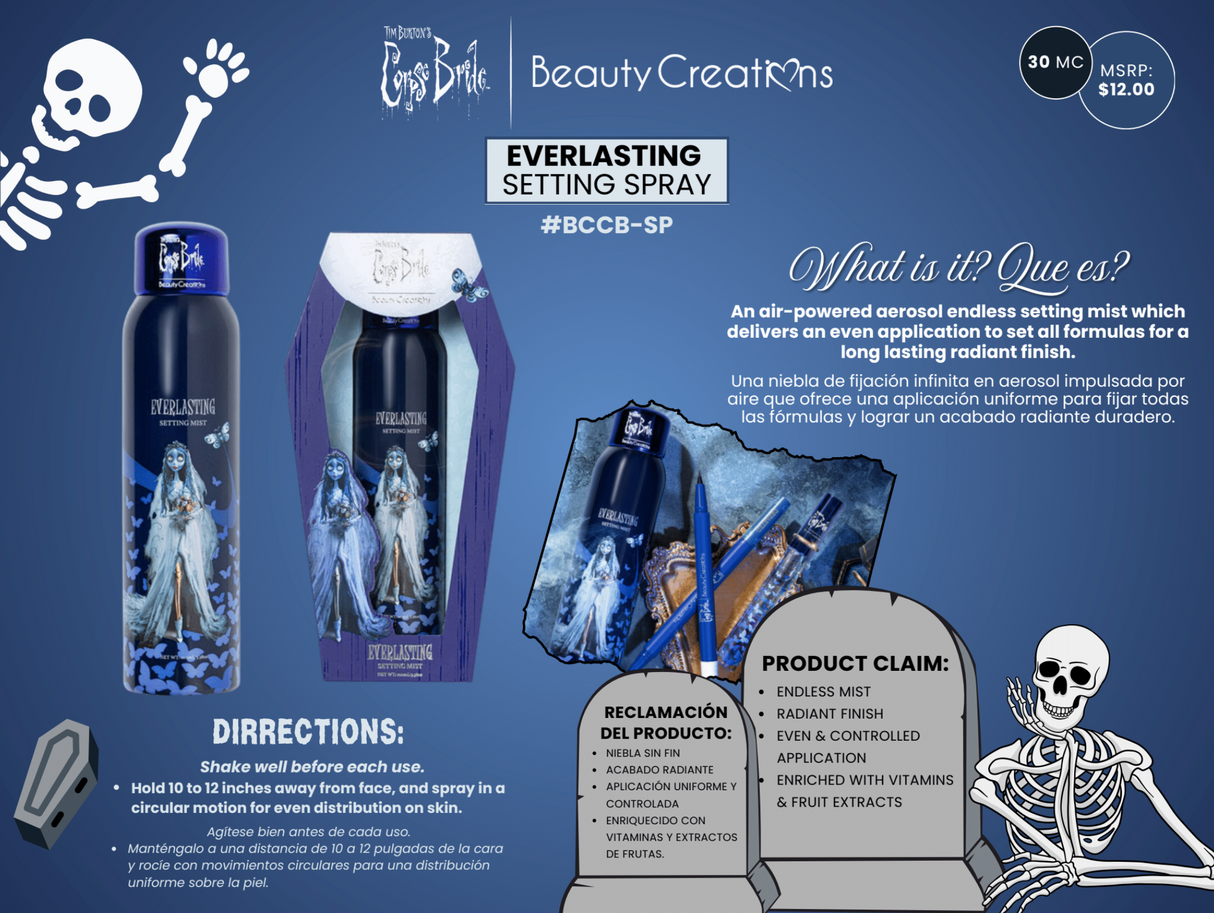 BEAUTY CREATIONS X TIM BURTON'S CORPSE BRIDE "EVERLASTING" SETTING MIST