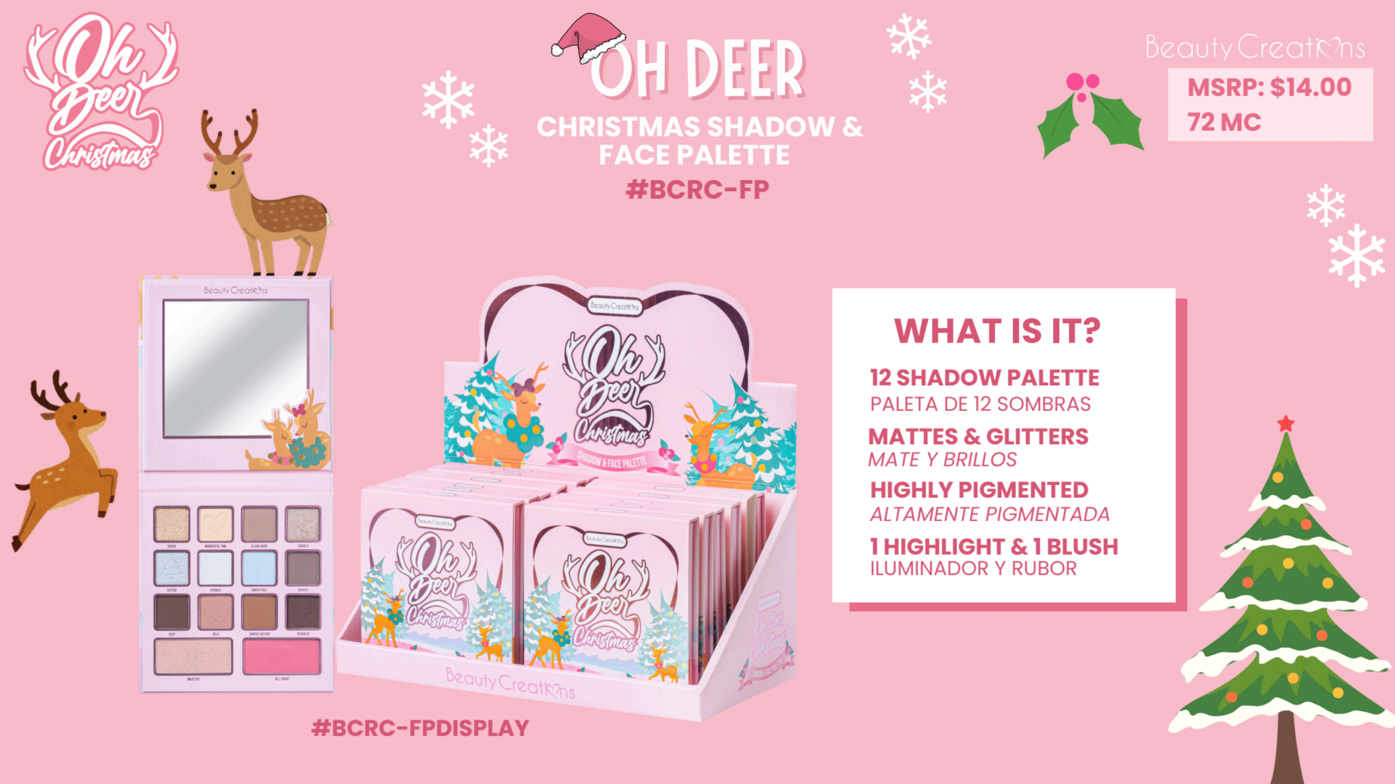 BEAUTY CREATIONS - REINDEER CHRISTMAS COLLECTION: SHADOW AND FACE