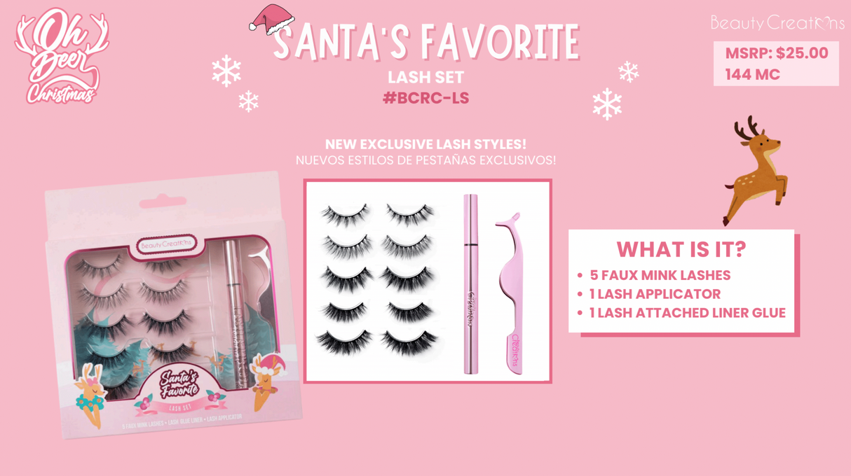 BEAUTY CREATIONS REINDEER CHRISTMAS 2024: LASH SET "SANTA FAVORITES" (1SET)