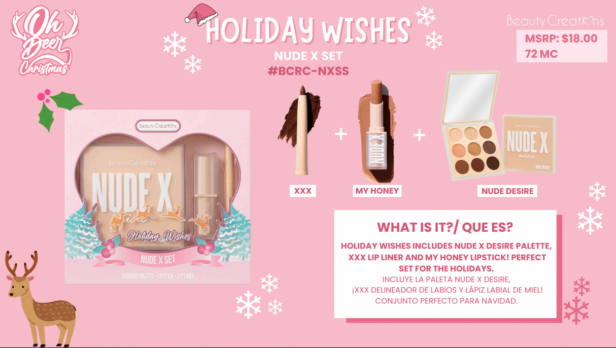 BEAUTY CREATIONS - REINDEER CHRISTMAS 2024: NUDE X SET HOLIDAY WHISES? (1SET)