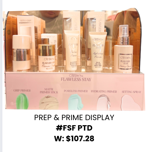 BEAUTY CREATIONS - PREP & PRIME DISPLAY (6PC EA + 1 FREE TESTER = 34PC TOTAL)