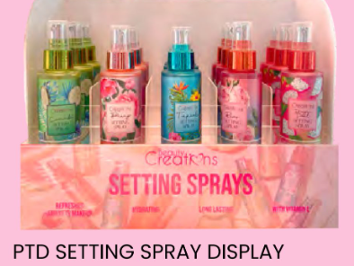 BEAUTY CREATIONS - SETTING SPRAY DISPLAY (6PC EACH +1 FREE TESTER = 35PC)