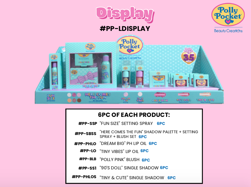 POLLY POCKET X BEAUTY CREATIONS FULL TABLE DISPLAY