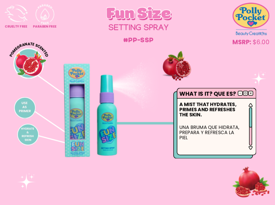 POLLY POCKET X BEAUTY CREATIONS - FUN SIZE SETTING SPRAY(12 PC)