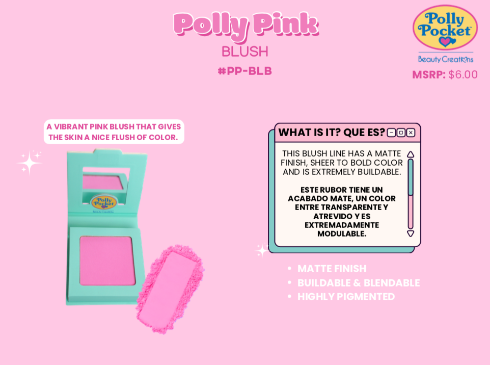 POLLY POCKET X BEAUTY CREATIONS - POLLY PINK BLUSH (3PC)