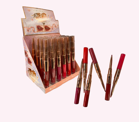 XIME BEAUTY- LIP 2 IN 1- LINERS AND GLOSS-24PCS DISPLAY